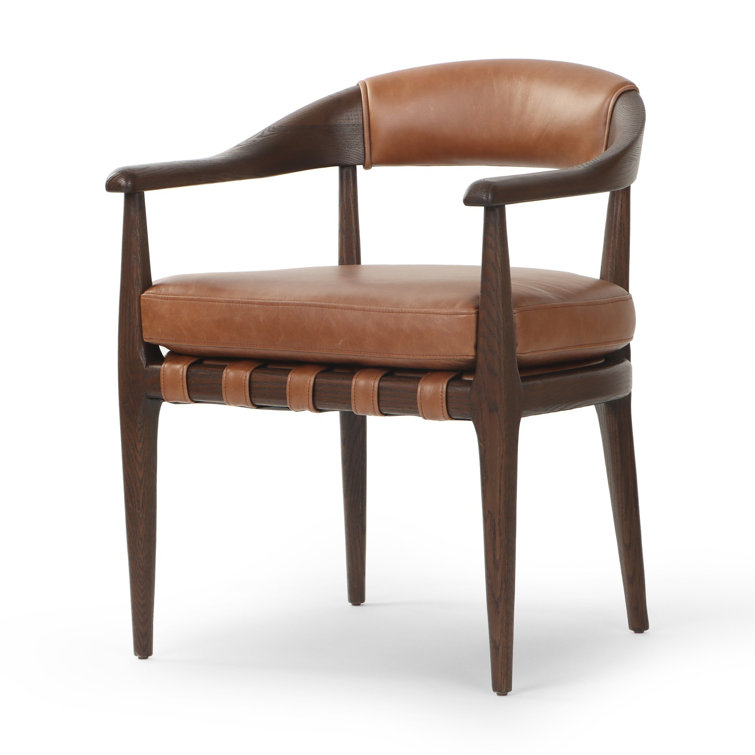 Four Hands Dane Leather Upholstered Arm Chair | Perigold